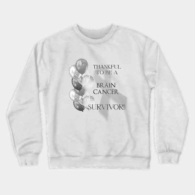 Brain Cancer Survivor Support Crewneck Sweatshirt by allthumbs